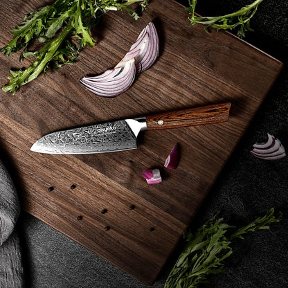 5-Inch Paring Knife - Japanese VG-10 Super Steel 67-Layer Damascus Blade - Fruit Utility Knife for Carving & Peeling - Luxury Gift Box with Color Wooden Handle - Includes Scabbard