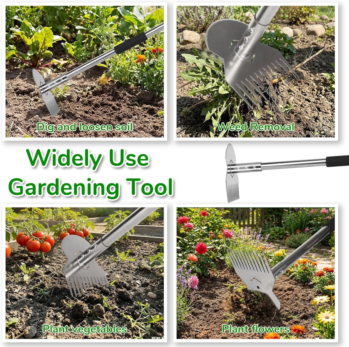 Garden Tools,Weeder Tool,Portable Weeding Tool,Garden weed pulling tool,Adopt Anti Slip Handle,Conforms to Ergonomic Curves,Weed puller tool Suitable for Farm Planting,Gardening(Black Orange Handle)