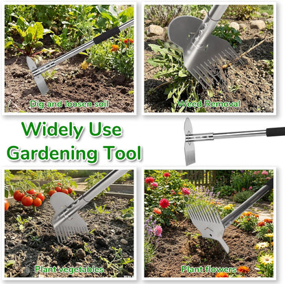 Garden Tools,Weeder Tool,Portable Weeding Tool,Garden weed pulling tool,Adopt Anti Slip Handle,Conforms to Ergonomic Curves,Weed puller tool Suitable for Farm Planting,Gardening(Black Orange Handle)