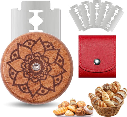 UFO Bread Lame Cutter for Homemade Sourdough,Bread Scorer Tool for Sourdough with 5 Blades and Storage Cover,Slashing Tool Bread Cutting Knife for Artisan Bread and Baguette Makers,Circle