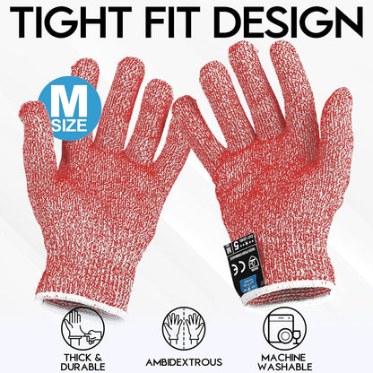 Zulay Cut Resistant Gloves Food Grade Level 5 Protection - Comfortable Safety Cutting Gloves - Cut Resistant Work Gloves