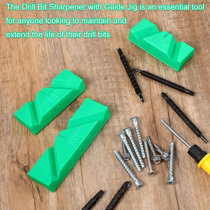 3 Sets Drill Bit Sharpening Guide Jig, 90° 118° 135° Angle Manual Sharpener for Bench Grinder, 3D Printed Tool to Restore Dull Twist Bits, No Power Required for Workshop & Machinists
