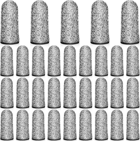 COMNICO Cut Resistant Finger Cots Protector Breathable Finger Sleeve Protectors Reusable Fingers Guards Covers Fingers Thumb Protector Gloves for Kitchen Garden Sculpture Work 32 PCS