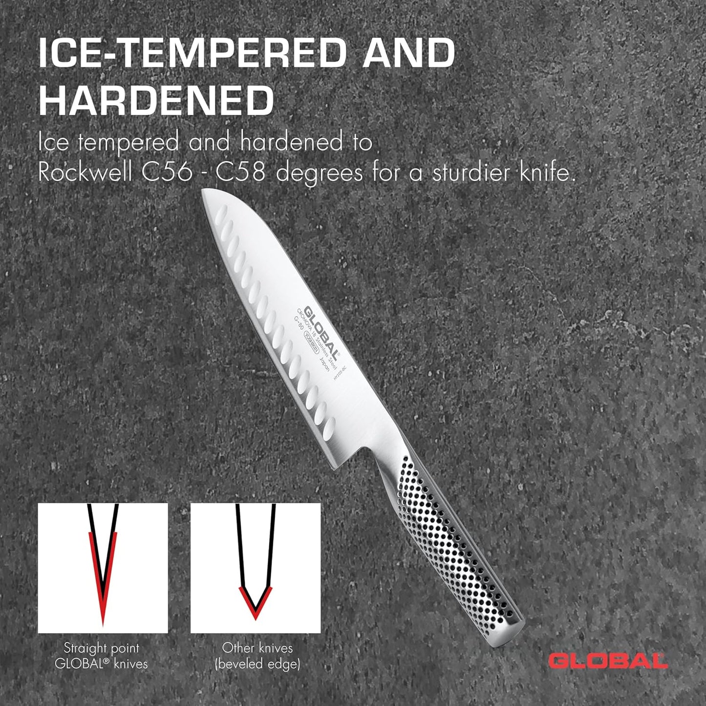 Global 7" Hollow Ground Santoku Knife
