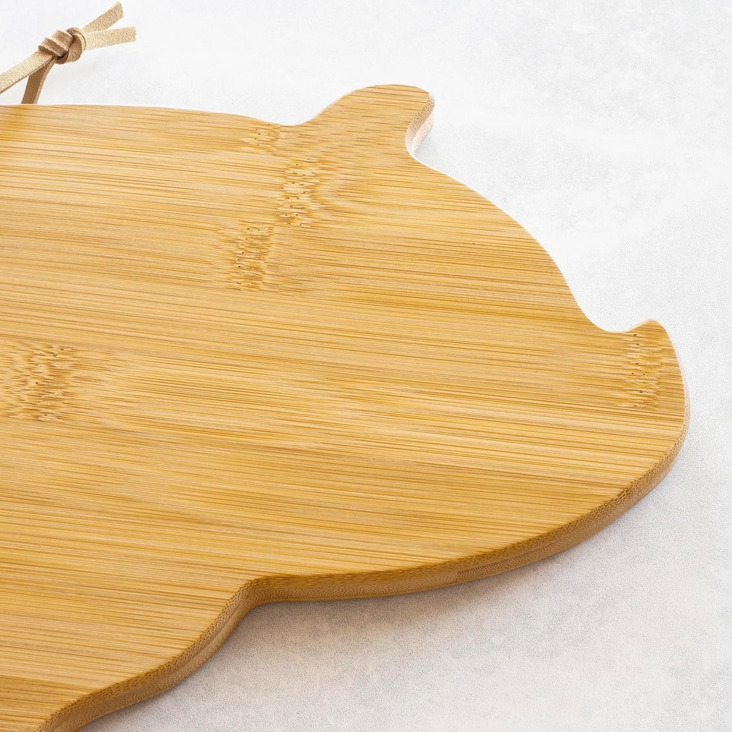 Totally Bamboo Pig Shaped Bamboo Wood Cutting Board and Charcuterie Board