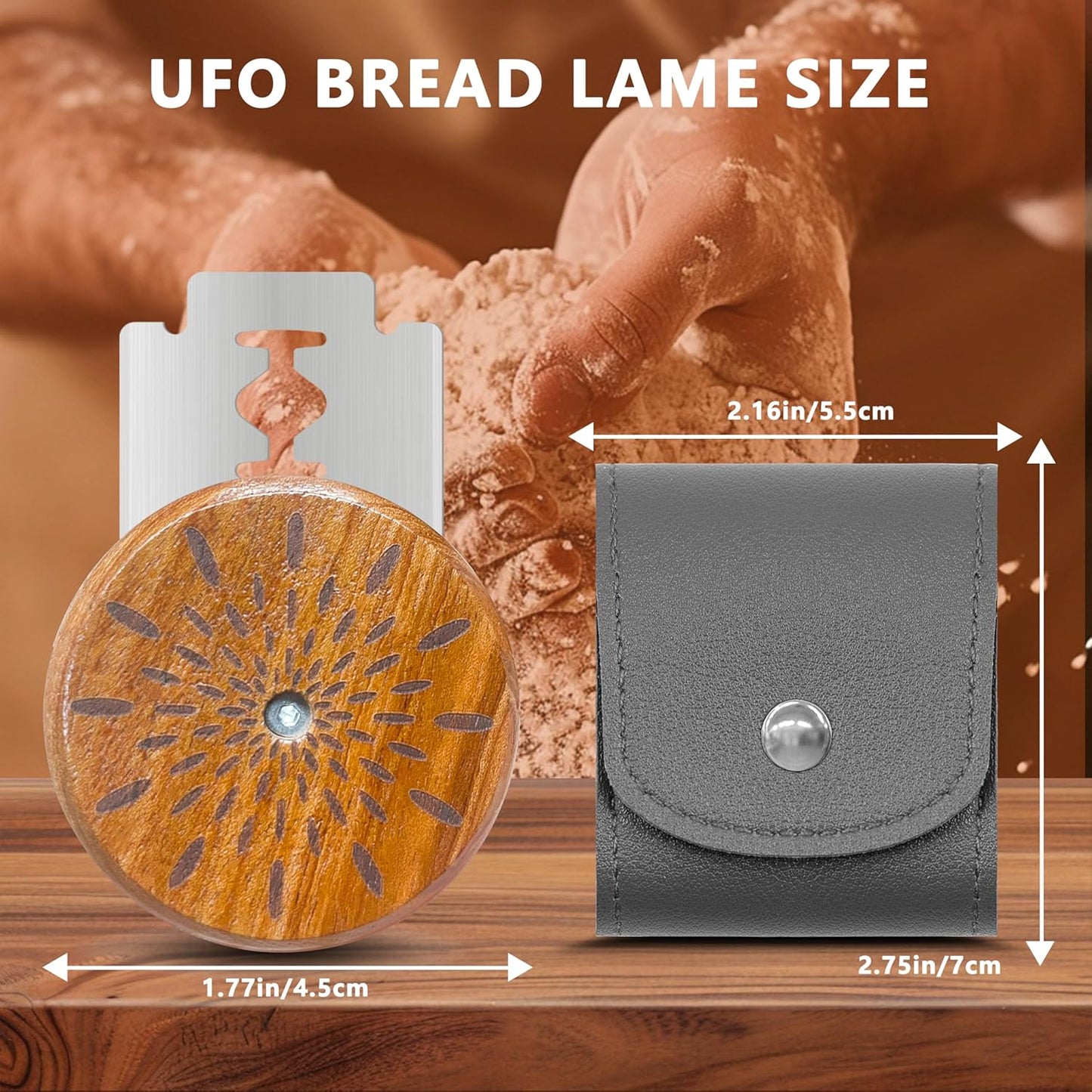 UFO Bread Lame Cutter for Homemade Sourdough,Bread Scorer Tool for Sourdough with 5 Blades and Storage Cover,Slashing Tool Bread Cutting Knife for Artisan Bread and Baguette Makers,Circle