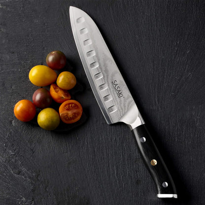 Sasaki 5228194 Masuta Japanese AUS-10 Stainless Steel Santoku Knife with Locking Sheath, 7-Inch