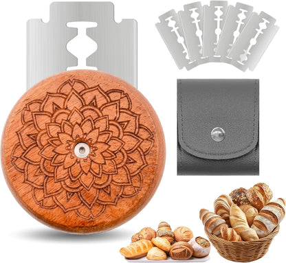 UFO Bread Lame Cutter for Homemade Sourdough,Bread Scorer Tool for Sourdough with 5 Blades and Storage Cover,Slashing Tool Bread Cutting Knife for Artisan Bread and Baguette Makers,Circle