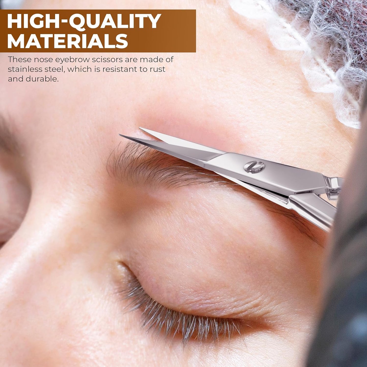 Utopia Care Eyebrow Scissors, Professional Stainless Steel Small Shears for Men and Women Cuticle Nail Scissors, Nose Hair Scissors for Grooming Mustache, Beard, Eyelashes, Ear Hair Trimming, Silver