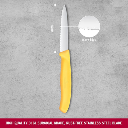 Victorinox Swiss Classic 3 inch Serrated Edge Pointed Tip Paring Knife, Purple