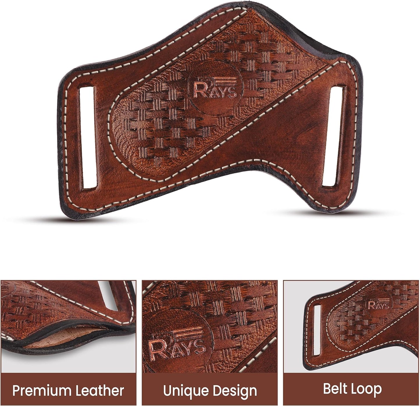 Leather Knife Sheath for Belt Pocket Folding Knife Holder Compact Draw Knifes Carrier EDC Tools Holster
