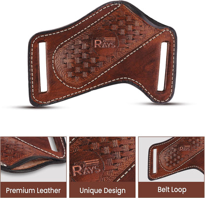 Leather Knife Sheath for Belt Pocket Folding Knife Holder Compact Draw Knifes Carrier EDC Tools Holster