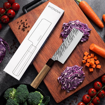 7 Inch Santoku Knife, 9-Layer VG10 High Carbon Steel Multipurpose Japanese Kitchen Knife, Sharp Steak Knife & Brisket Knife with Rosewood Handle for cutting meat for Home & Restaurant