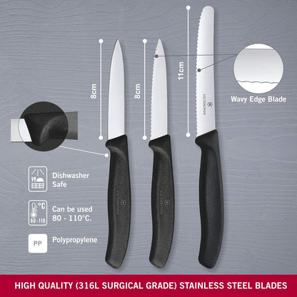 Victorinox 6.7113.3 V6.7113.3 Swissclassic Paring Knife Set, Black