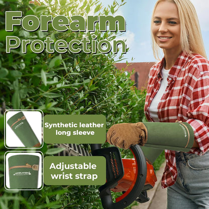 HANDLANDY Rose Pruning Gloves for Men & Women, Long Thorn Proof Gardening Gloves, Breathable Pigskin Leather Gauntlet, Best Garden Gifts & Tools for Gardener