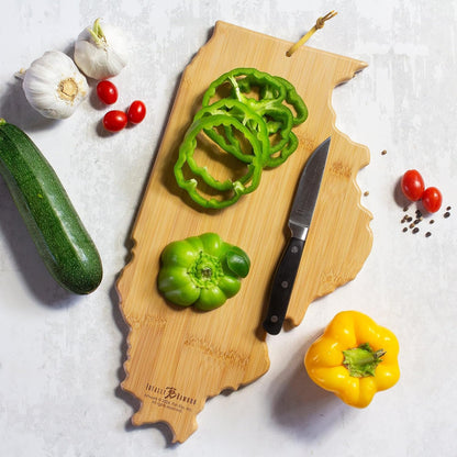 Totally Bamboo Tennessee State Shaped Cutting Board and Charcuterie Serving Platter with Artwork by Fish Kiss, Includes Hang Tie for Wall Display - Colors A