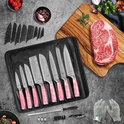 FULLHI Knife Set, 14pcs Japanese Knives Set, Premium German Stainless Steel chef Knife Set