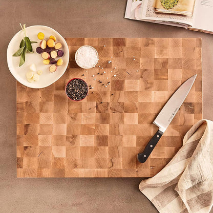 John Boos CCB Series Rectangular Wooden Maple Cutting Board 20”x15” – 2.25” Thick, 21-lb Reversible Butcher Block with End-Grain & Finger Grips – Made in the USA