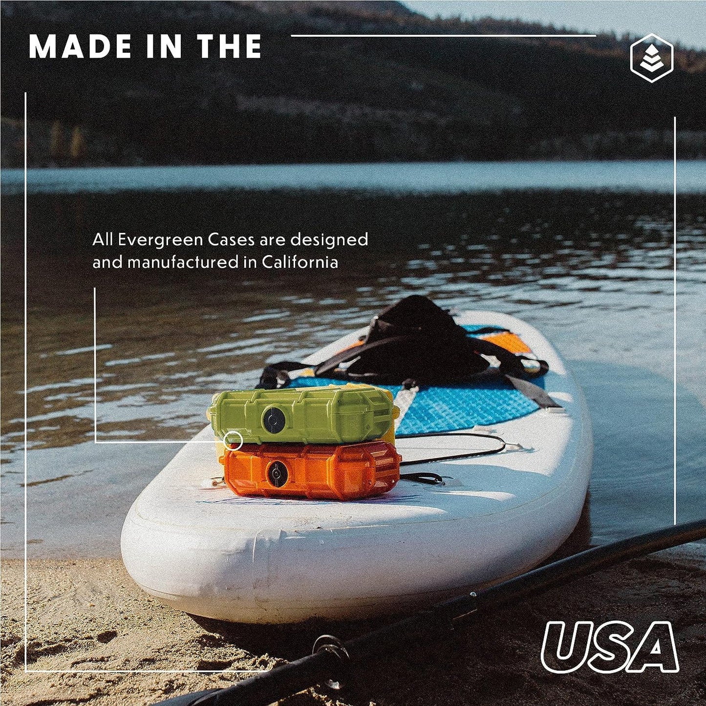 Evergreen 56 Dry Box - EDC Tough Protective Case USA Made for Organization of Cameras, Phones, Camping, Fishing, Hiking, Water Sports (Red)