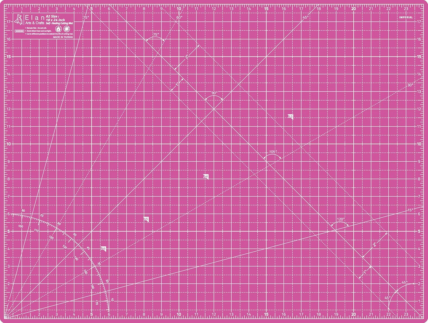Elan Cutting Mat A3 Pink & Purple, Self Healing Cutting Mat 12x18 Inch, 5-Ply Craft Board Pink, Hobby Board for Crafts 12x18 Inch
