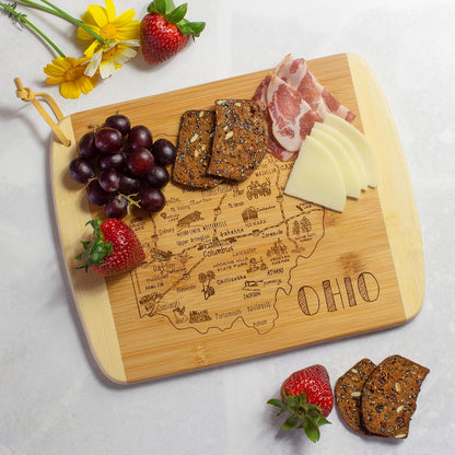 Totally Bamboo A Slice of Life New Jersey State Serving and Cutting Board, 11" x 8.75" - Colors A