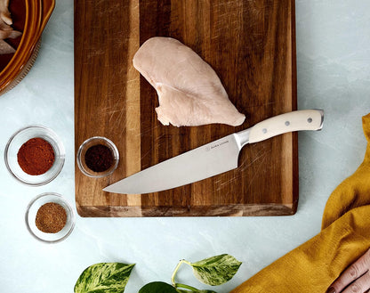DURA LIVING 2-Piece Kitchen Knife Set – Ultra Sharp Precision German Stainless Steel Blades, 5” Utility & 3.5” Paring Knife with Ergonomic Handles, Multipurpose for Slicing & Peeling, Black Handle