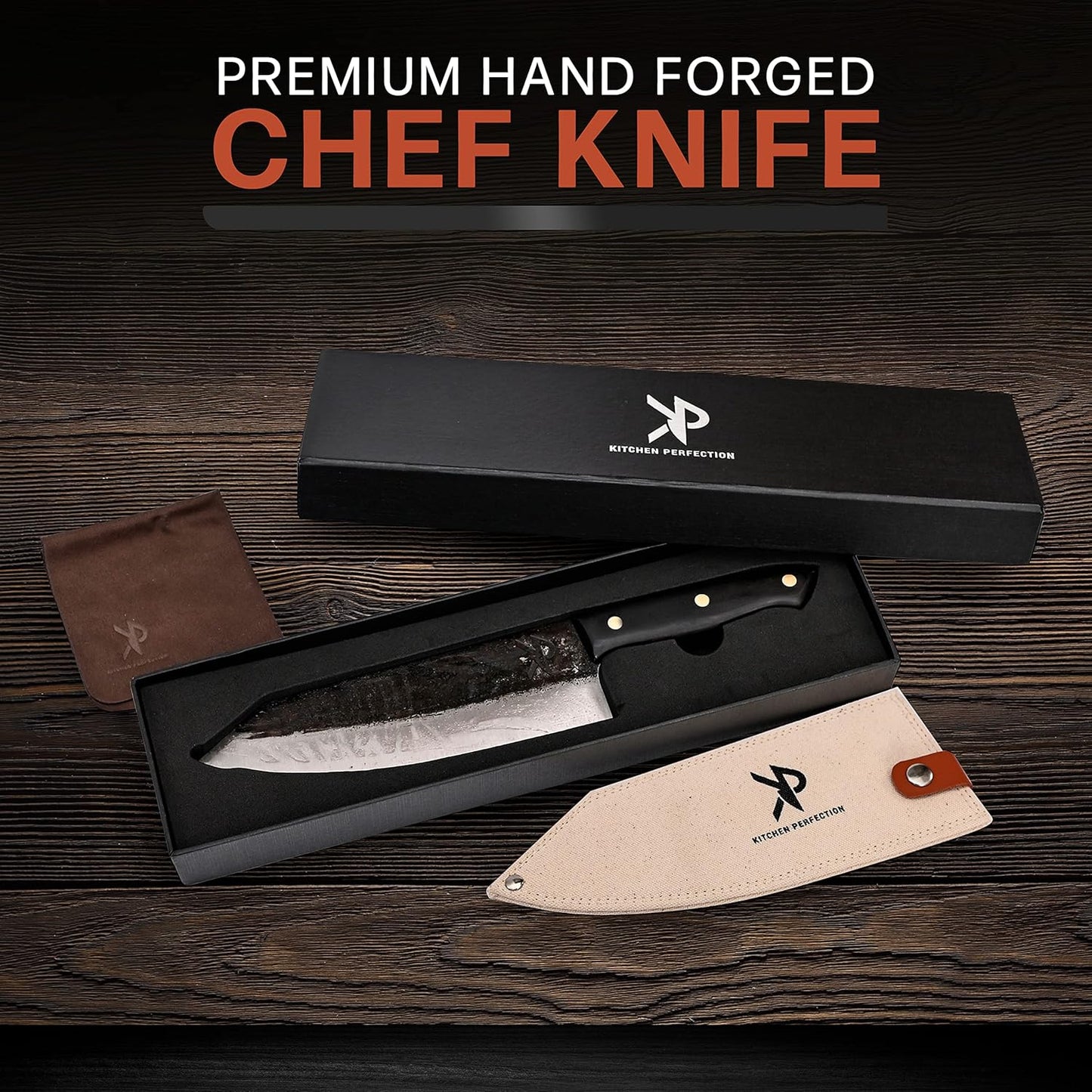 Kitchen perfection Handmade Meat Cleaver Knife for Meat Cutting - Professional 7" Serbian Chef Knife - Made of High Carbon Steel - Hand Sharpen Butcher Knife with Canvas Sheath, Unique Gifts for Men