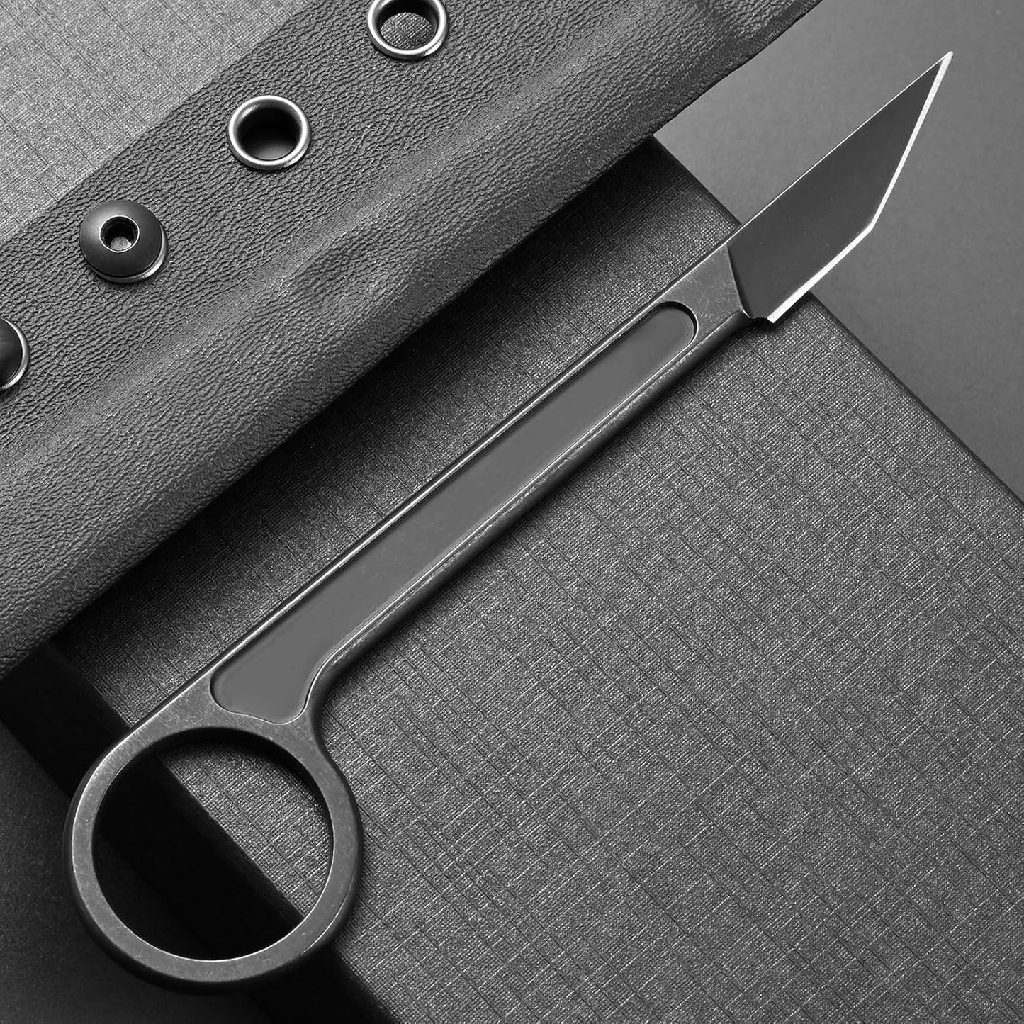 Ccanku C1104 Fixed Blade Knife D2 Blade Stainless Steel Handle Claw Knife for Hunting, EDC Tool, Survival, Camping Outdoor with K Sheath (Black)