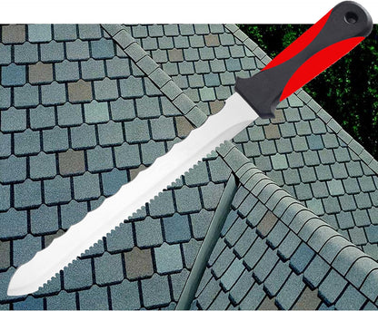 CUTS ALL KNIFE, Stainless Steel Box Cutter Utility Roofing Knife Shingles Carpet Knife Blade Double Sided Serrated Blade for Cardboard Carpet Linoleum Drywall Vinyl flooring
