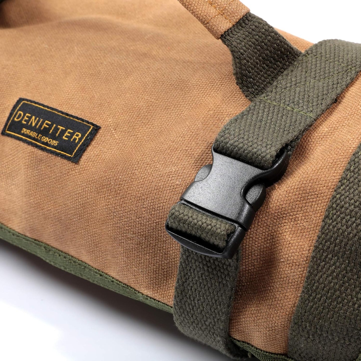 Wrench Tool Roll, Heavy Duty Waxed Canvas Multi-purpose Tool Pouch Bag With 25 Pockets, Easy Storage, Durable (Khaki)