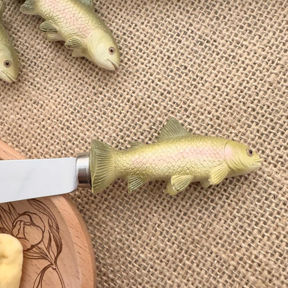 UP UPware Sea Turtle Cheese Spreaders, Hand-Painted Resin Handles with Stainless Steel Blades for Spreading Cream Cheese, Butter, Jam, or Sandwich, Set of 4
