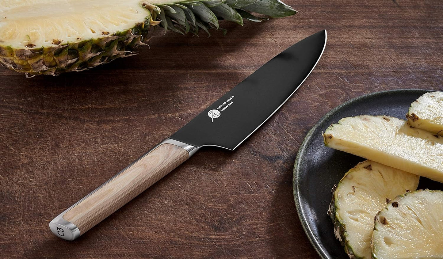 Everdure German Steel Professional Bread Knife, 10.55 Inch Serrated Edge Blade, Titanium Coated Blade with Pakka Wood Handle, Perfect Kitchen Knife for Slicing Bread Loaves, Bagels, Cake, and More