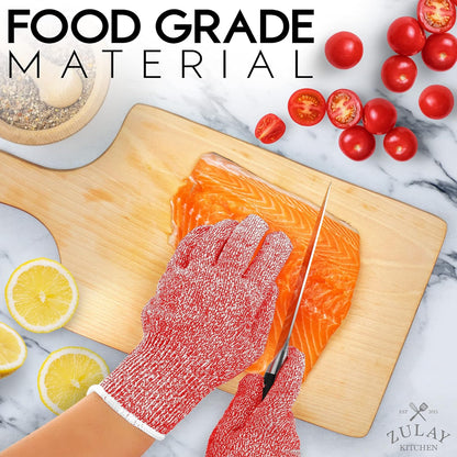 Zulay Cut Resistant Gloves Food Grade Level 5 Protection - Comfortable Safety Cutting Gloves - Cut Resistant Work Gloves