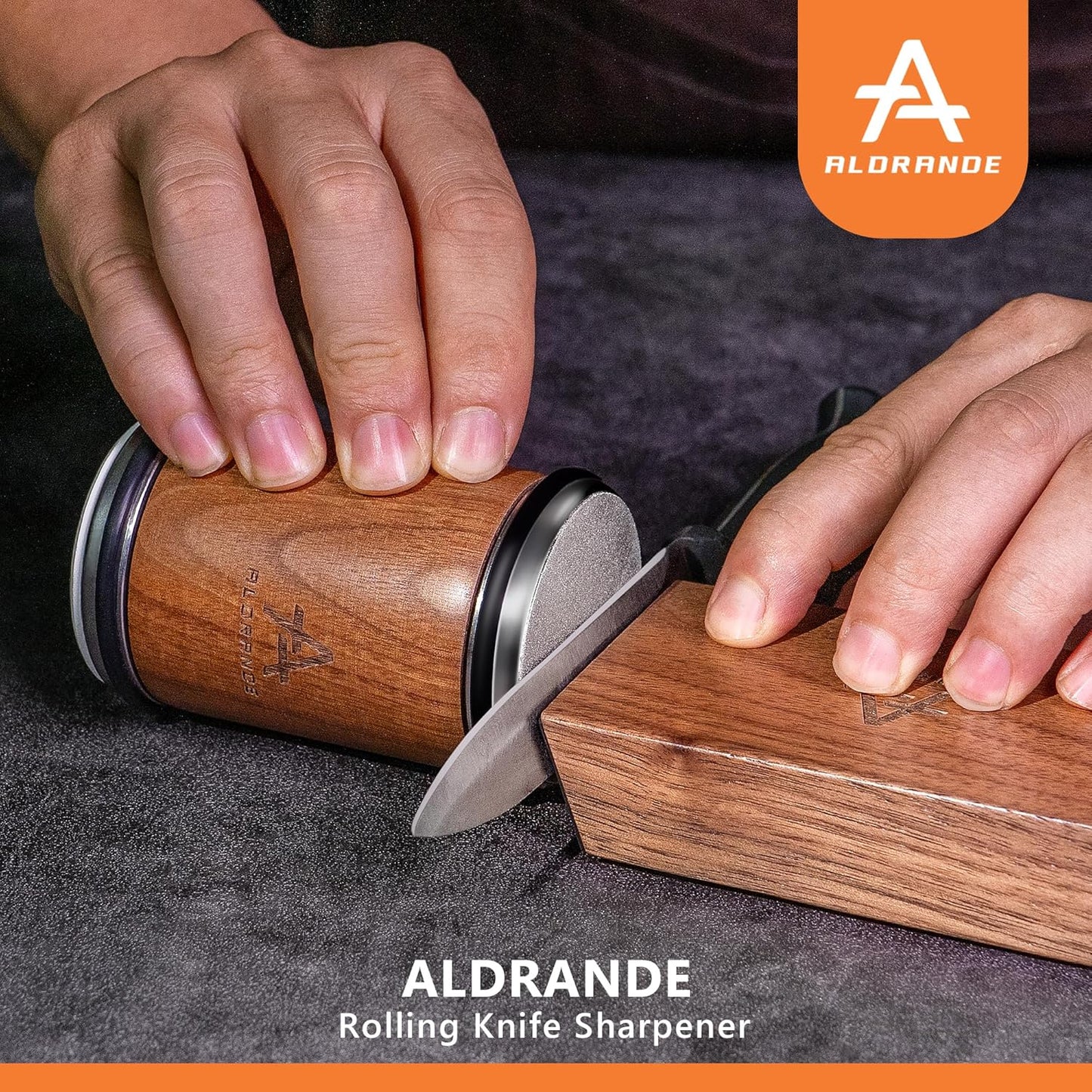 Rolling Knife Sharpener Tool - Knife Sharpening with Diamonds and Ceramic for Steel of Any Hardness - Knife Sharpener Kit with 15 & 20 Degree Magnetic Angle for Knives - Leather Strop