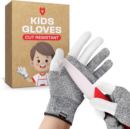 NoCry Kids Cutting Gloves, XXS (4-7 Years) — 100% Food Grade and Level 5 Protection — Comfortable and Lightweight, Yet Tough — Ambidextrous — Ideal for Fishing, Wood Carving and Whittling