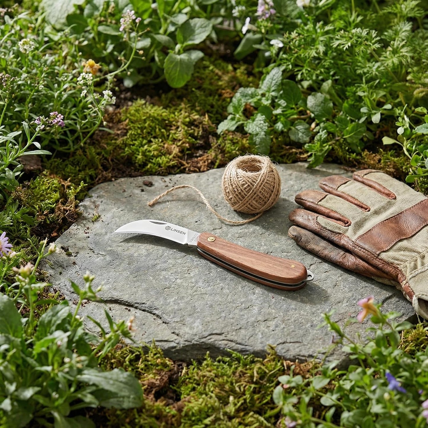 Professional Pruning & Grafting Knife - 3.5 Inch Sharp Stainless Steel Blade, Gardening, Budding, Mushroom Harvesting & Outdoor Use (model-E)