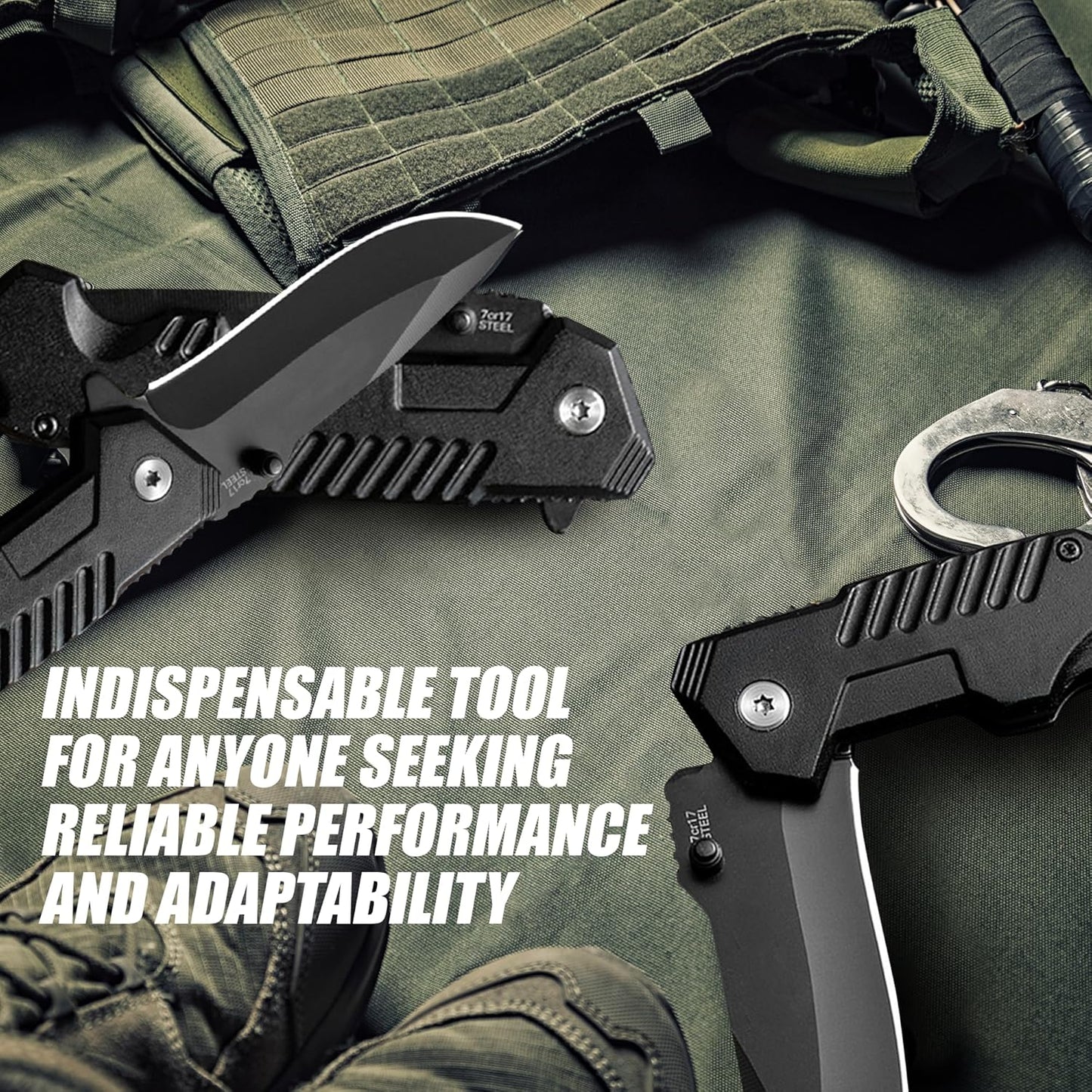 AOSILEY Pocket Folding Knife with Stainless Steel Point Lock Blade Knives and Lightweight Lockback Multi-Tool for Camping, Outdoor, Hunting，Survival and EDC