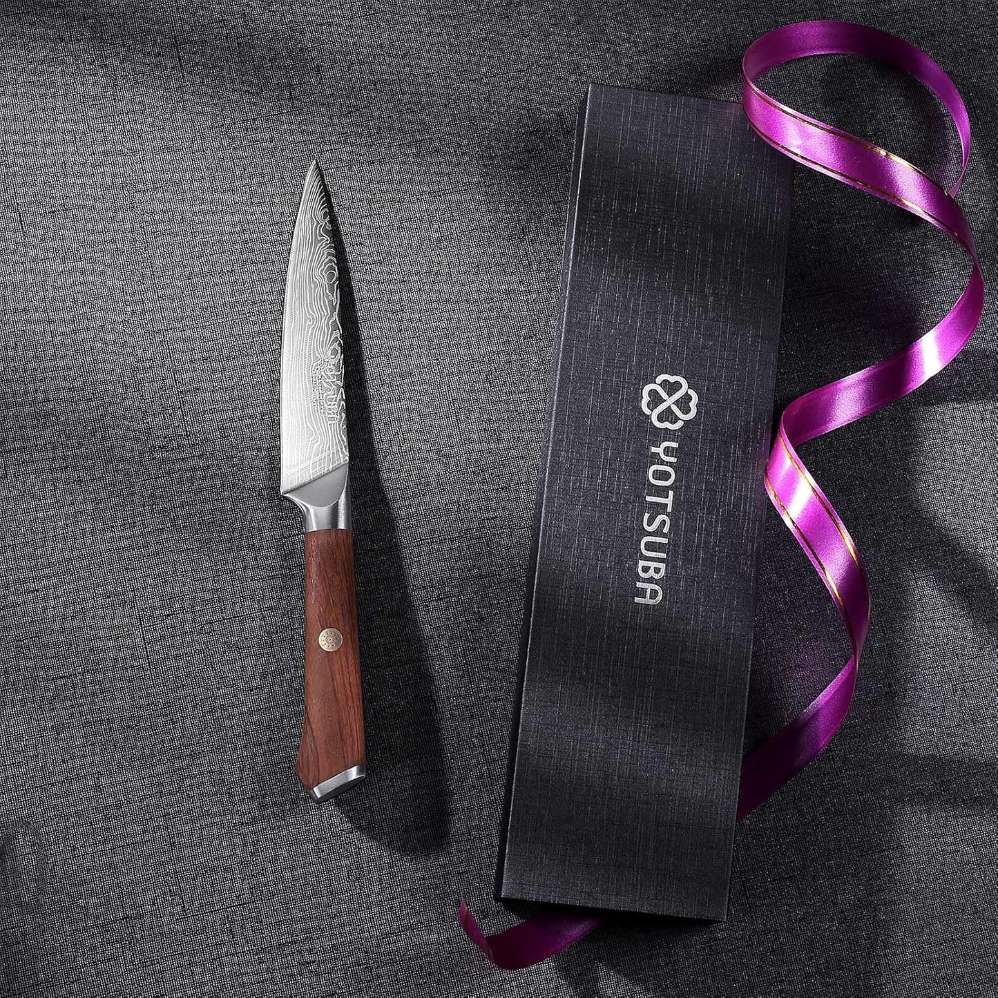 YOTSUBA Carving Knife and Fork Set, Meat Cutting Knife, Razor-Sharp German Stainless Steel Knives Fork Set with Ergonomic Wood Handle, Slicing Knives for Meats, BBQ & Vegetables