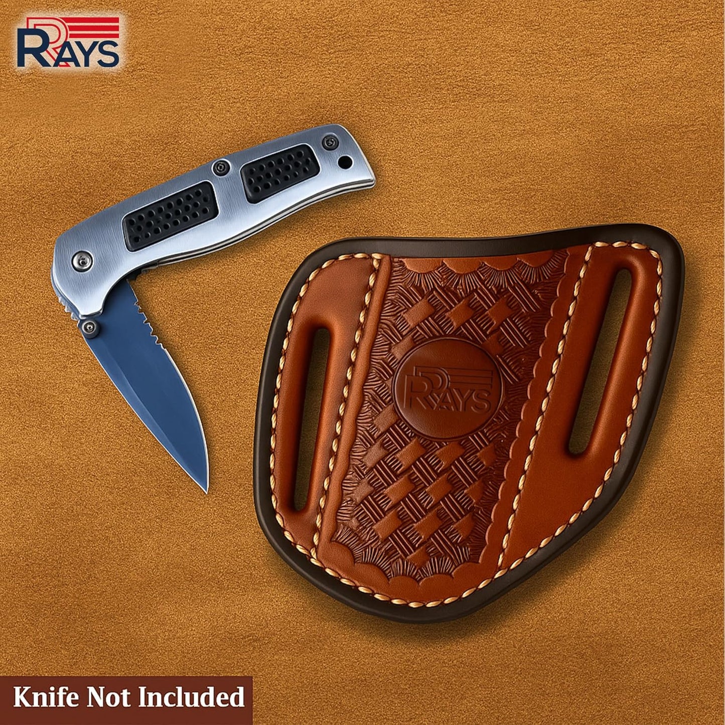 Leather Knife Sheath for Belt Pocket Folding Knife Holder Compact Draw Knifes Carrier EDC Tools Holster Trapper Knives Carrier