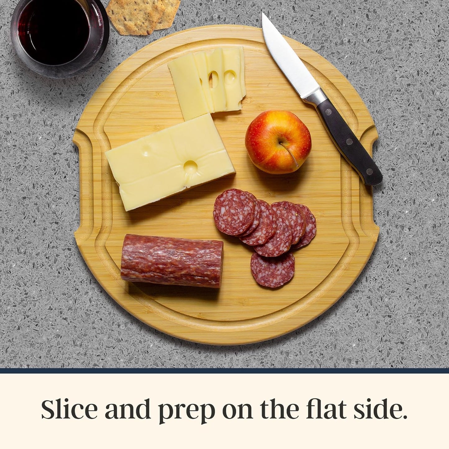 Totally Bamboo Flip, Serve & Store Charcuterie Board with Lid, Reversible Bamboo Cutting Board and Portable Cheese Tray with Compartments, Locking Travel Cover, 15.5 x 11.5 Inches