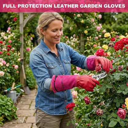 Long Gardening-Gloves Women/Men-Thorn proof Rose Pruning Heavy Duty Gauntlet, Best Garden Gifts for Gardener-L