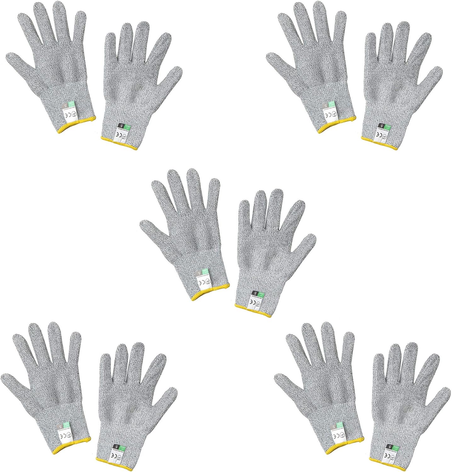 Cut Resistant Glove - High Performance Level 5 Protection for Kitchen Cutting, Food Grade Safety Gloves for Cutting (Small, 10 Pair Stand Gloves)
