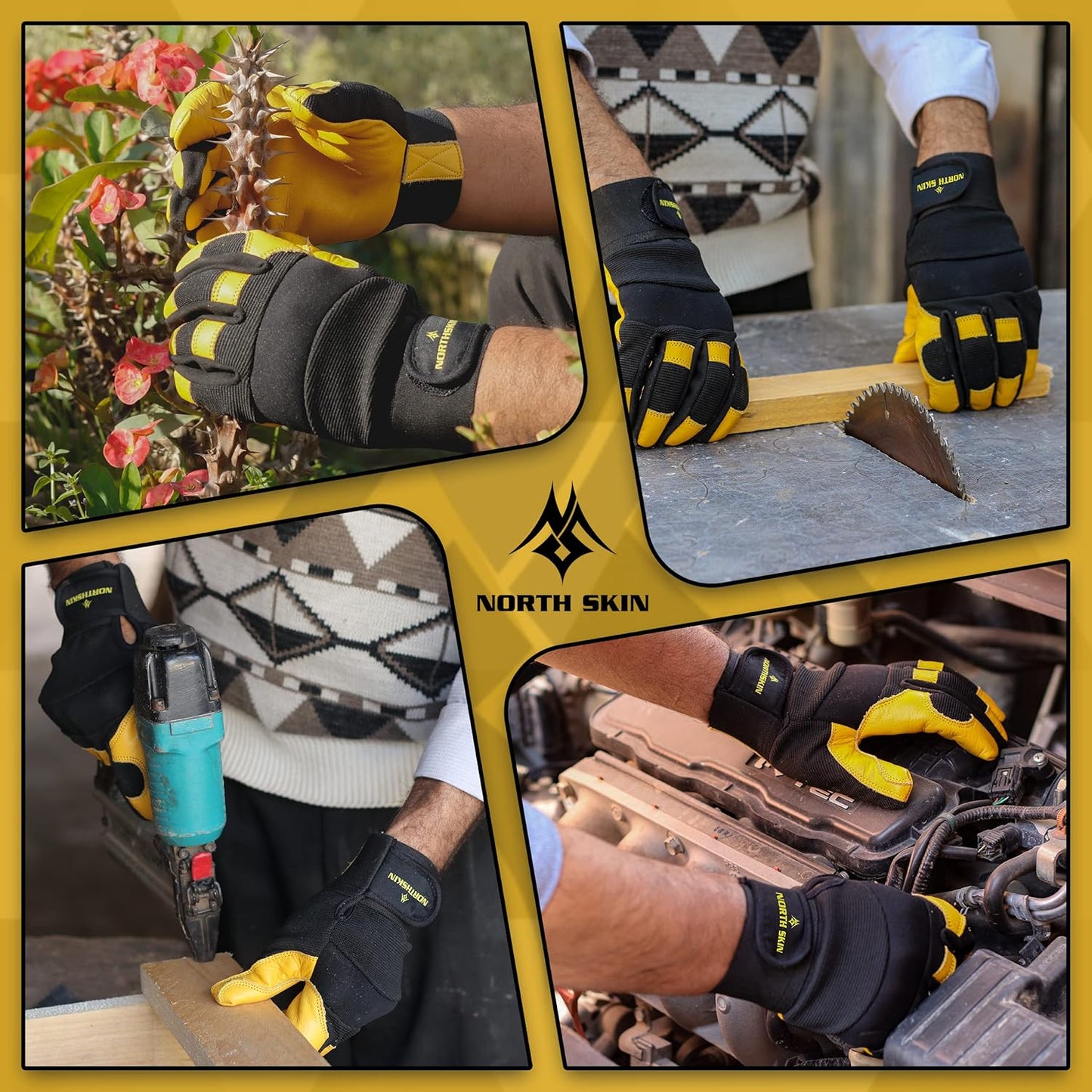 Gardening Thorn-Proof Working Gloves with Touch Screen Support, Thick Leather, Heavy-Duty Safety Gloves for Garden