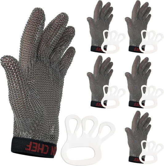 KLEEN CHEF Stainless Steel Cut Resistant Gloves | Heavy Duty, Butcher Glove for Cutting Meat, Fishing, Chopping, Shredding