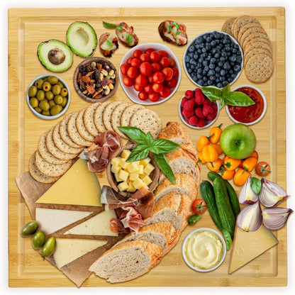 Utoplike Extra Large XXXL Bamboo Cutting Board 24 x16 Inch, Largest Wooden Butcher Block for Turkey, Meat, Vegetables, BBQ, Over the Sink Chopping Board with Handle and Juice Groove, Thickness 1.25"
