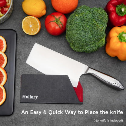 Kitchen Knife Guards Set, Universal Blade Covers, Abs Plastic BPA-Free Blade Protector with Velvet Lining, Professional Kitchen Knife Storage Solution for Home Cooks, Black (2 Pcs)