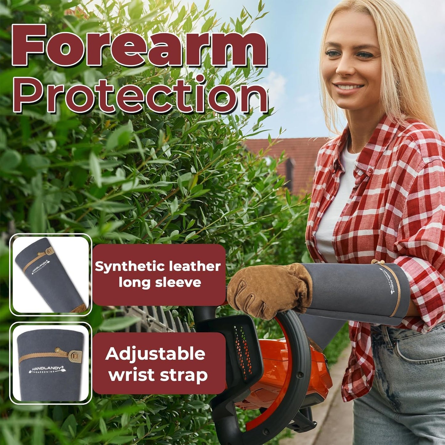 HANDLANDY Rose Pruning Gloves for Men & Women, Long Thorn Proof Gardening Gloves, Breathable Pigskin Leather Gauntlet, Best Garden Gifts & Tools for Gardener