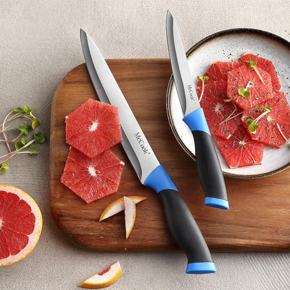 McCook® Knife Sets,German Stainless Steel Kitchen Knife Block Set with Built-in Sharpener