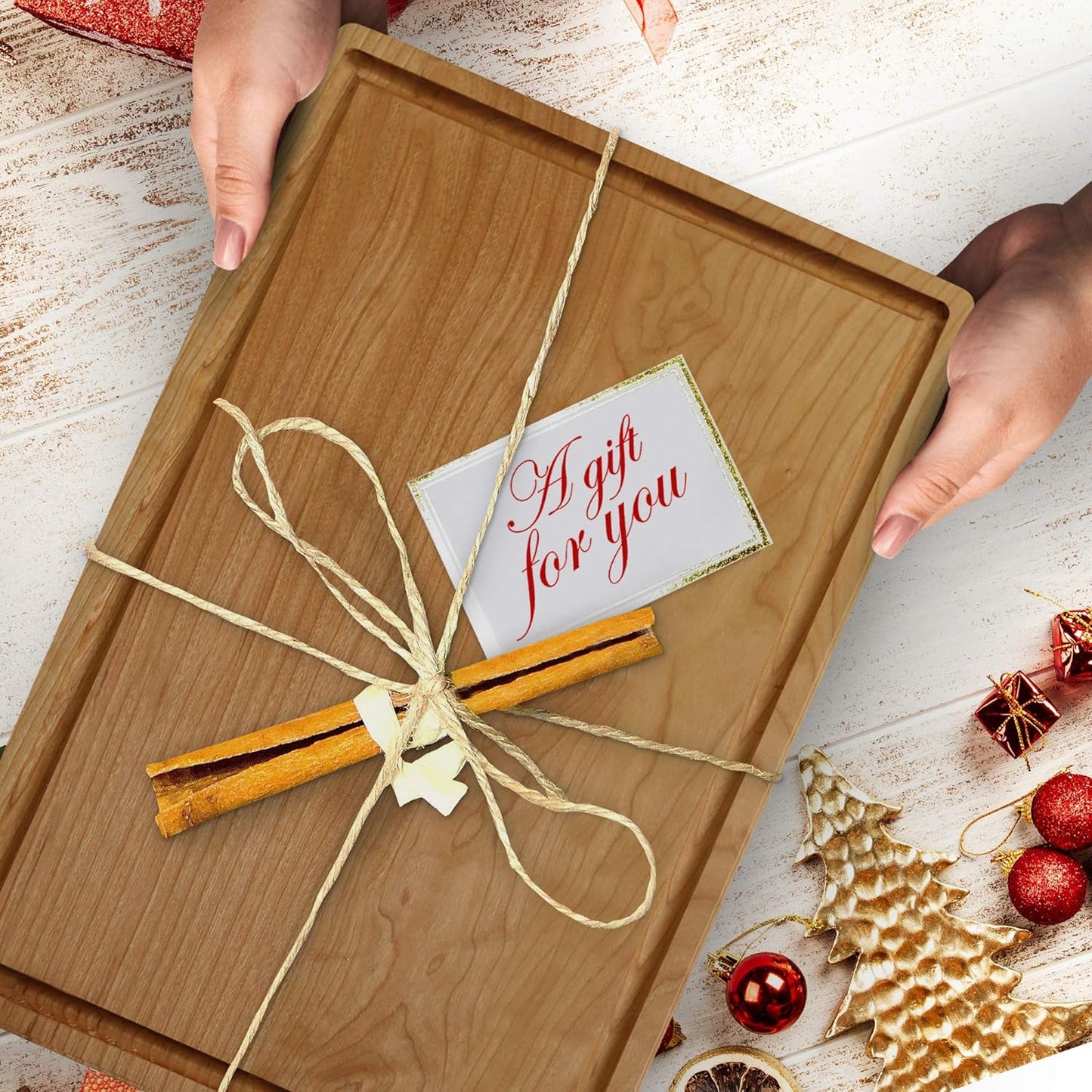 Casual Home Delice Rectangle Juice Drip Groove Cutting Board 15.5"Wx11"Dx0.75"H, Walnut