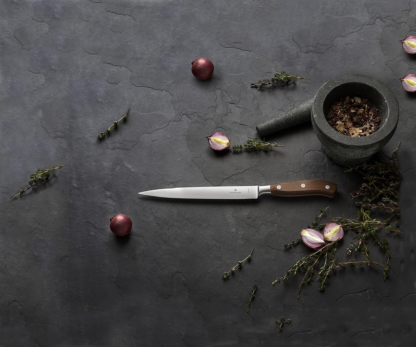 Victorinox Grand Maitre Paring Knife - Premium Cooking Knife for Kitchen Accessories - Perfect for Cutting Fruit, Vegetables & Meat - Wooden Handle, 4"